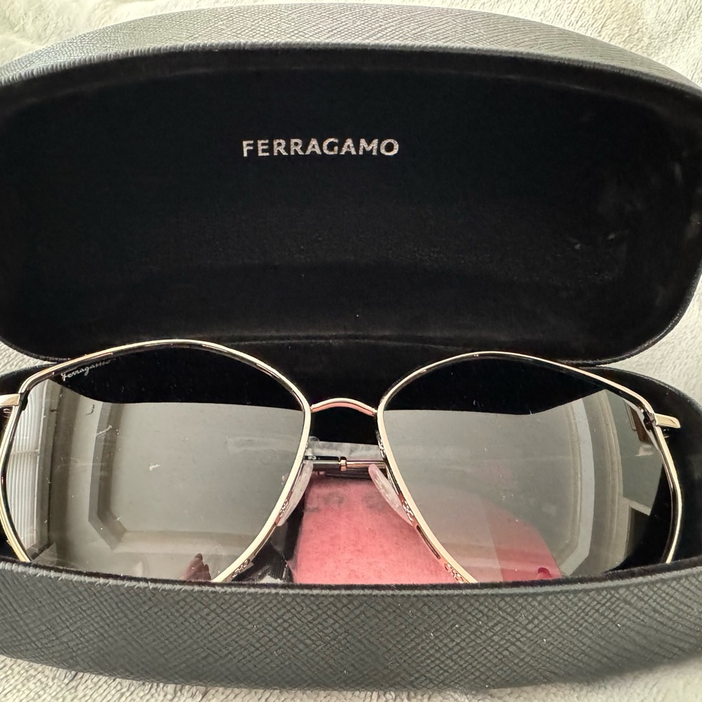 NWT Ferragamo Silver SF264S 60mm Sunglasses
